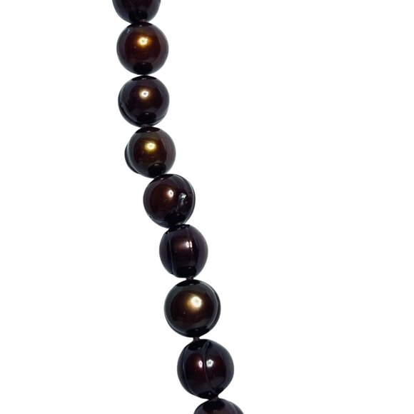 Honora Chocolate Graduated Baroque Pearl Necklace W/ Sterling Silver Clasp (6026 - Picture 3 of 8